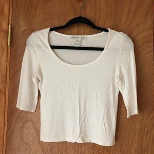 American Rag White Half-Sleeve Top
